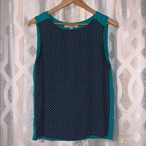Mix material sleeveless top